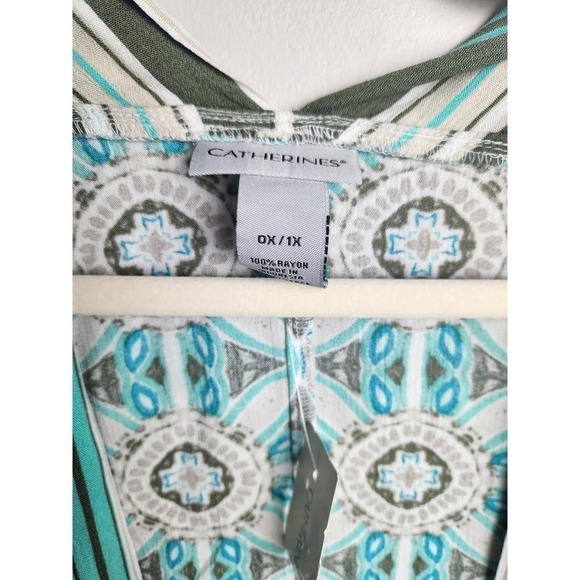 Catherines Springwater Gauze Kimono sz XL 1X  Geoprint nwt boho festival - Picture 5 of 8